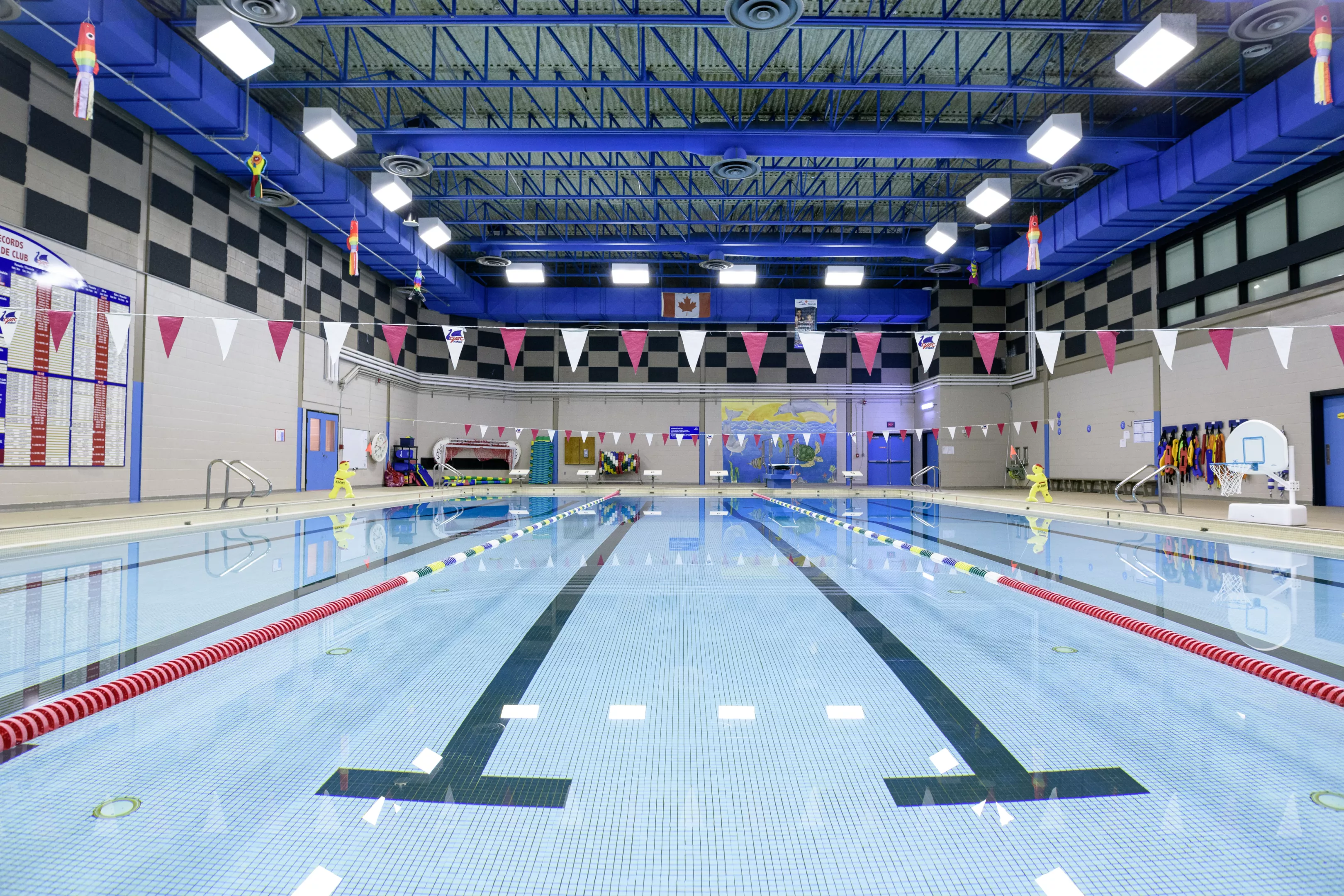 wide angle view of indoor pool