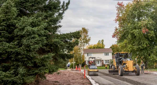 road paving work