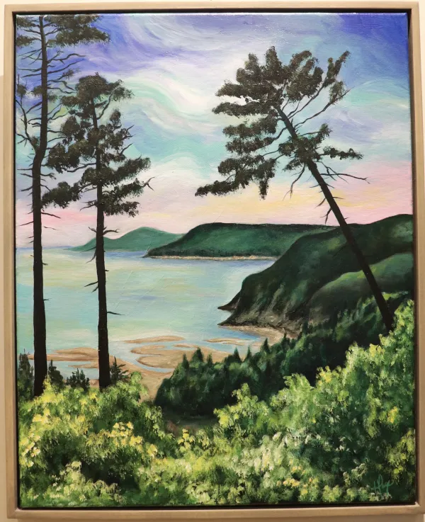 An acrylic on canvas painting of a Fundy trail 