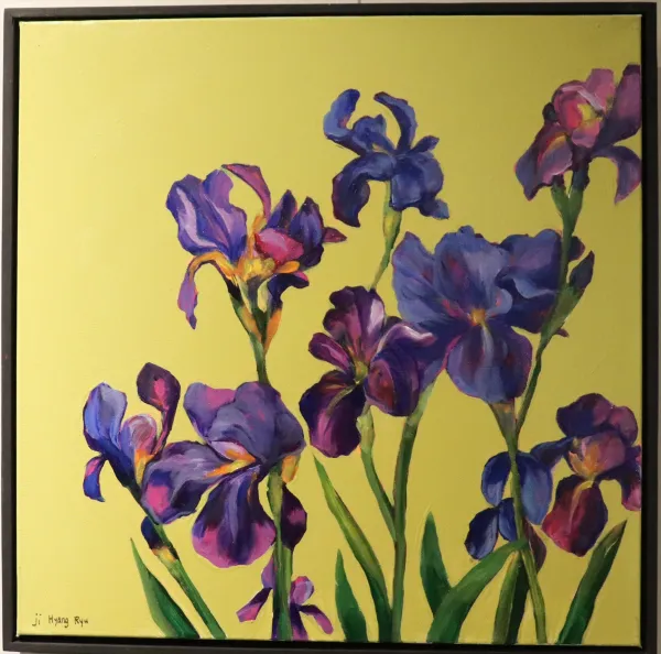 Acrylic on canvas painting of flowers 