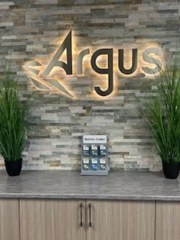 Argus sign aluminated